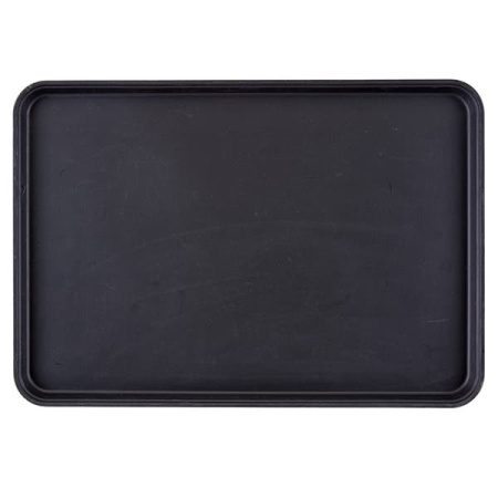 Поднос прорезиненный прямоугольный;стеклопласт.;,L=65,B=45см;черный