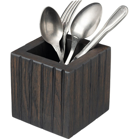 Подставка для столовых приборов;дуб;,H=12,L=12,B=12см;черный