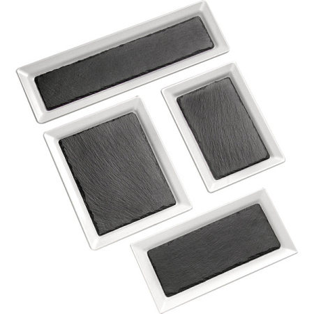 Поднос фуршетный;пластик;,H=20,L=530,B=162мм;белый