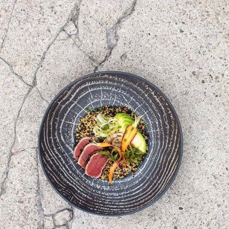 Салатник «Арборесценс»;керамика;0,85л;D=24,H=6см;черный,серый