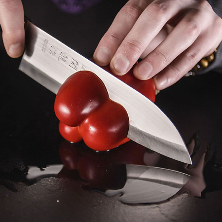 Нож кухонный «Киото» двусторонняя заточка;сталь нерж.,дерево;,L=30/18,B=4см