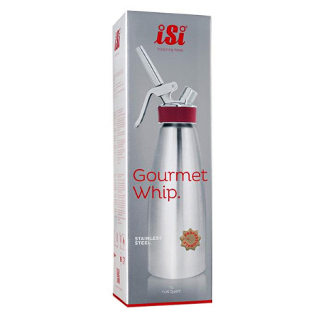 Сифон для сливок «Гурме»;сталь,пластик;1л;D=82,H=290,B=110мм;металлич.,красный