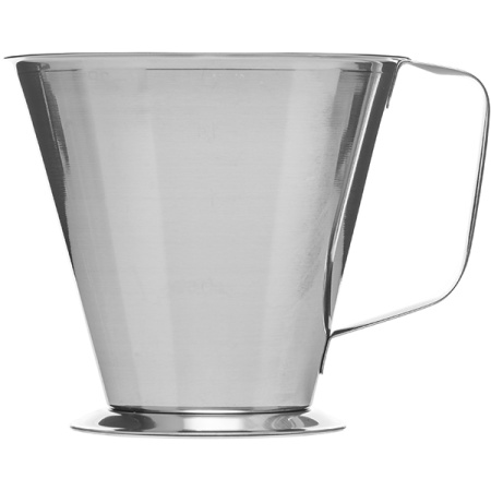 Стакан мерный с ручкой;сталь нерж.;1л;D=18,H=14см;серебрист.