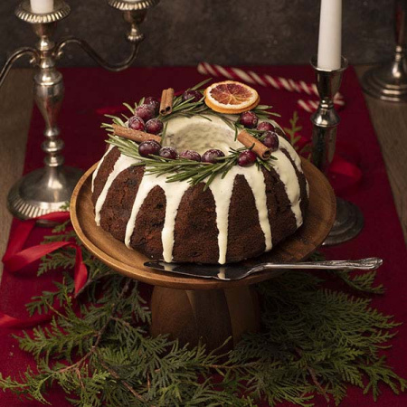 Подставка для торта «Акация»;дерево;D=24,H=16см;коричнев.