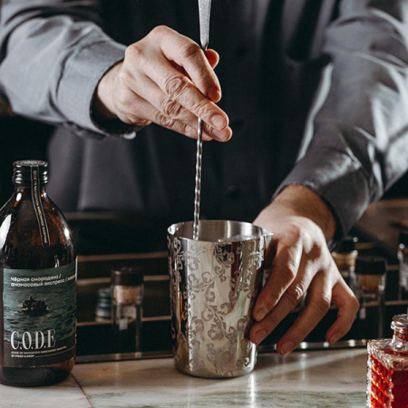 Стакан смесительный «Пробар Премиум Мотиво» с рисунком;сталь нерж.;0,5л;D=90,H=165мм;серебрист.