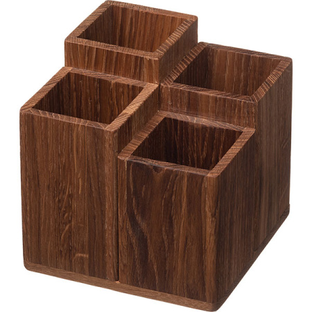 Органайзер для столовых приборов 4 отделения;дуб;,H=14,8,L=15,B=15см