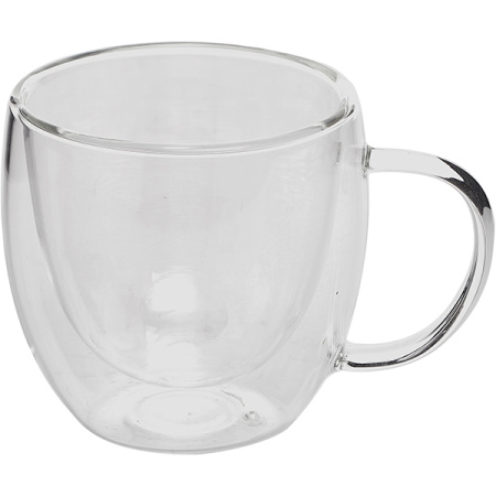 Кружка для горячих напитков «Проотель» двойные стенки;термост.стекло;160мл;D=110,H=76,L=75мм;прозр.