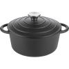Кастрюля для запекания «Эмбер Каст Мэтт» с крышкой;чугун;2,5л;D=22,H=15,5см;черный