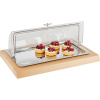 Поднос фуршетный с охладительным элементом;сталь нерж.,дерево;,H=5,L=60,B=41см