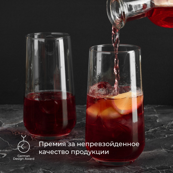 Хайбол (стакан) «Аллегра»;стекло;470мл;D=63,H=148мм;прозр.