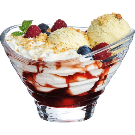 Креманка «Джаззд Свирл»;стекло;250мл;D=125,H=92мм;прозр.