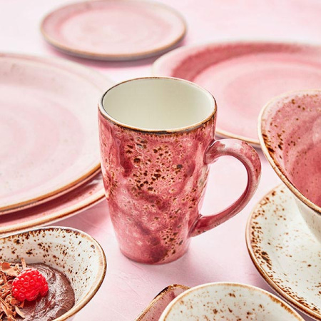 Кружка «Крафт Распберри»;фарфор;285мл;D=7,H=11,L=11см;розов.