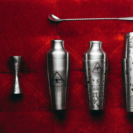 Джиггер «Афродит Алкеми» 30/45 мл с рисунком;сталь нерж.;D=5,H=12см;серебрист.