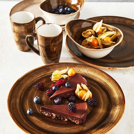 Кружка «Крафт Браун»;фарфор;285мл;D=7,H=11,L=11см;коричнев.