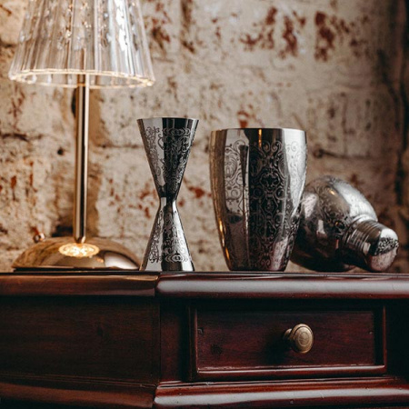 Шейкер европейский «Пробар Премиум Мотиво» с орнаментом;сталь нерж.;0,5л;D=83,H=197мм;серебрист.