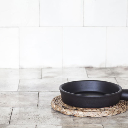 Форма для запекания «Серфис» с ручкой;керамика;450мл;D=16,H=5см;черный