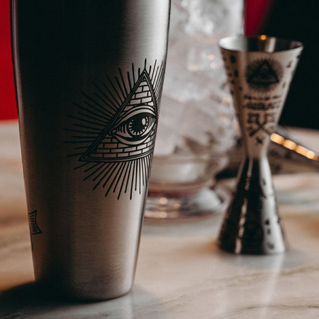 Шейкер европейский «Хроно Дестини»;сталь нерж.;0,55л;D=95,H=225мм;серебрист.