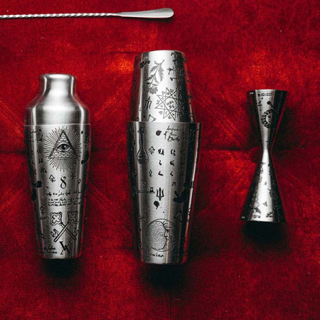 Джиггер «Афродита» 60/90 мл с рисунком;сталь нерж.;D=45,H=145мм;серебрист.