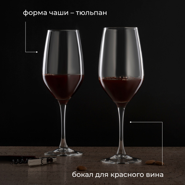 Бокал для вина «Селест»;стекло;0,58л;D=66,H=255мм;прозр.