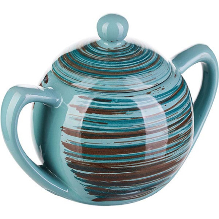 Сахарница «Скандинавия» с крышкой;керамика;400мл;D=10,H=13см;голуб.