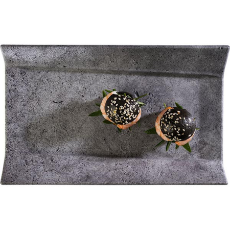 Поднос фуршетный «Элемент» для подачи GN 1/4;пластик;,H=35,L=265,B=162мм;серый