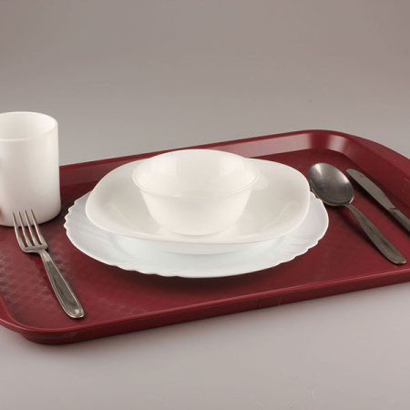 Поднос прямоугольный;полистирол;,L=42,B=30см;бордо