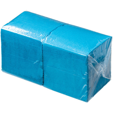 Салфетки бумажные «Папирус» 24*24см[400шт];бум. салфет.;,H=16,L=25,B=12,5см;бирюз.