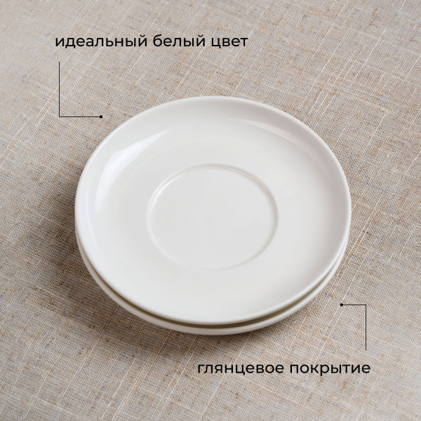 Блюдце «Полар»;фарфор;D=120/55,H=17мм;белый