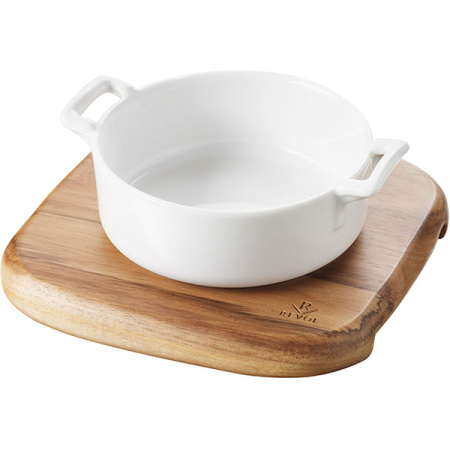 Форма для запекания;фарфор;290мл;D=120,H=50,L=145мм;белый