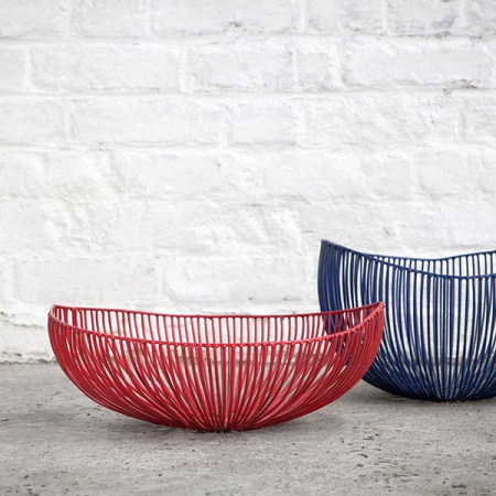 Ваза для фруктов;металл;,H=14,L=37,B=33см;красный