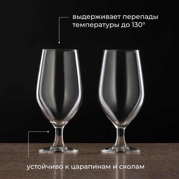 Бокал для пива «Селест»;стекло;450мл;D=83,H=179мм;прозр.