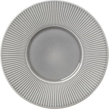 Тарелка «Виллоу Маст» мелкая с широким бортом;фарфор;D=28,5см;серый