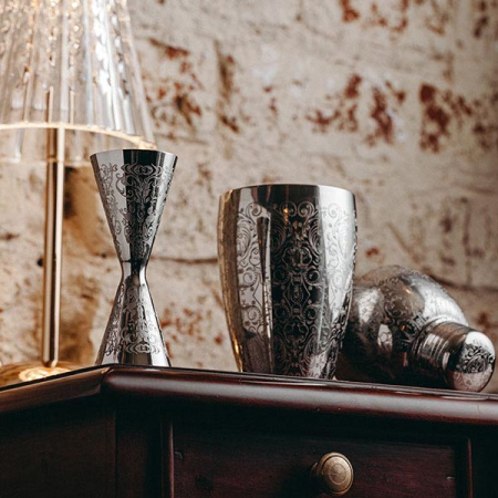 Шейкер европейский «Пробар Премиум Мотиво» с орнаментом;сталь нерж.;0,5л;D=83,H=197мм;серебрист.