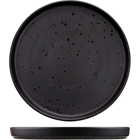 Тарелка «Оникс» с бортом;керамика;D=26см;черный