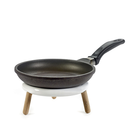 Подставка фуршетная для салатника;металл,дерево;D=18см;белый