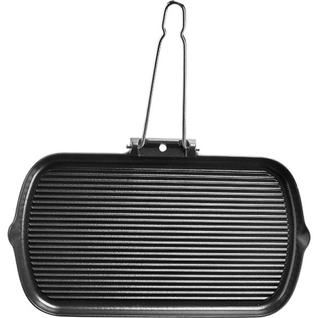 Сковорода-гриль;чугун;,H=20,L=380/405,B=225мм;черный