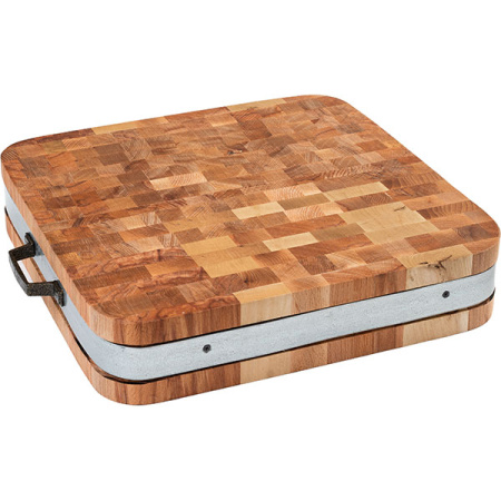 Колода разделочная настольная;бук;,H=10,L=50,B=50см;св. дерево,стальной