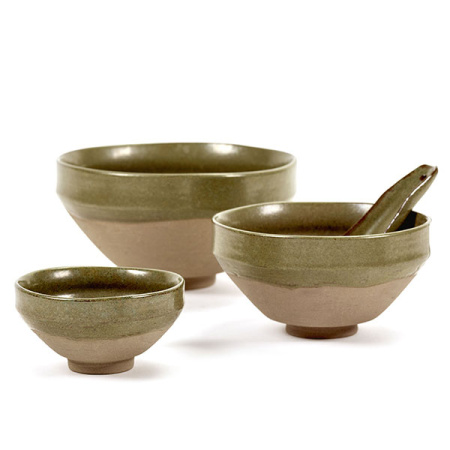 Салатник «Мерси» №3;керамика;D=15см;зелен.