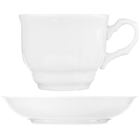 Чайная пара «Тюльпан»;фарфор;250мл;D=87,H=70мм;белый