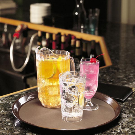 Поднос «Политрид» прорезиненный круглый;полипроп.;D=40,5см;коричнев.