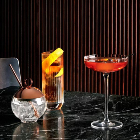 Креманка «Хэпберн» с крышкой и ложкой;хр.стекло,металл;0,5л;D=88,H=161мм;прозр.,золотой