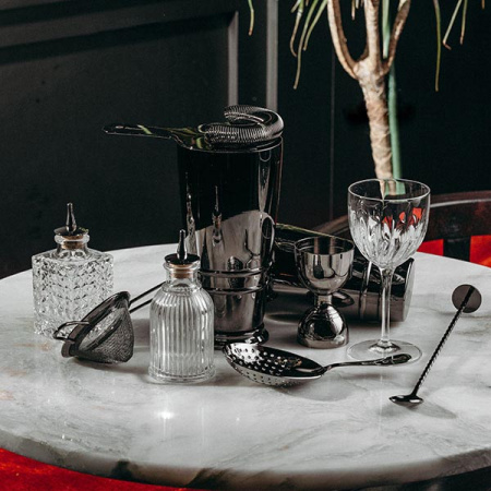 Шейкер американский «Пробар Премиум Оникс»;сталь нерж.;0,84л;D=90,H=178мм;черный