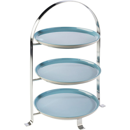 Этажерка 3 яруса для тарелок;металл,хромирован.;D=18/27,H=43,L=33,B=24см;металлич.