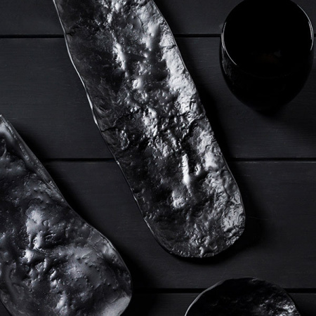 Подставка для столовых приборов «Кратер»;стекло;,L=60,B=25мм;черный