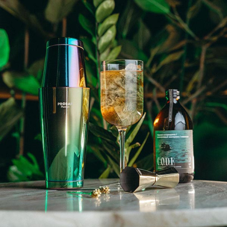 Шейкер американский «Пробар Премиум Иридио»;сталь нерж.;0,84л;D=92,H=172мм;разноцветн.