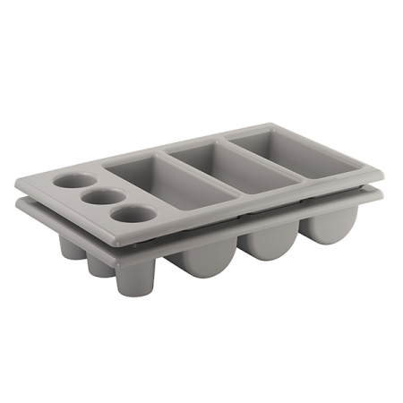 Органайзер для столовых приборов 3 отделения;полипроп.;,H=10,L=54,B=33см;серый