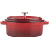 Кастрюля для запекания с крышкой;чугун;250мл;,H=70,L=125,B=90мм;красный,черный