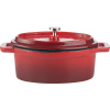 Кастрюля для запекания с крышкой;чугун;450мл;,H=7,L=15,B=10см;красный,черный