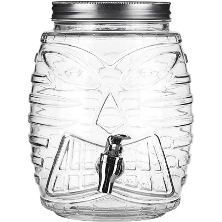 Банка-емкость с краном;стекло,пластик;5л;D=14,H=25см;прозр.