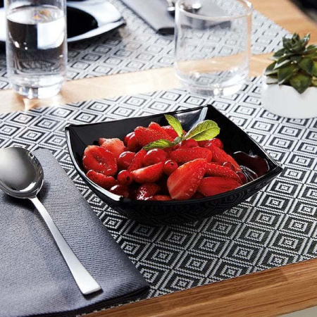 Салатник «Квадрато»;стекло;300мл;,H=5,L=14,B=14см;черный